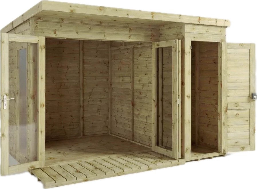 Arundel summerhouse with its bi-folding doors open to the garden